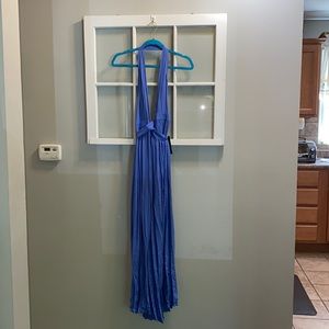 Lulus Maxi Wrap Dress, Deep V in front